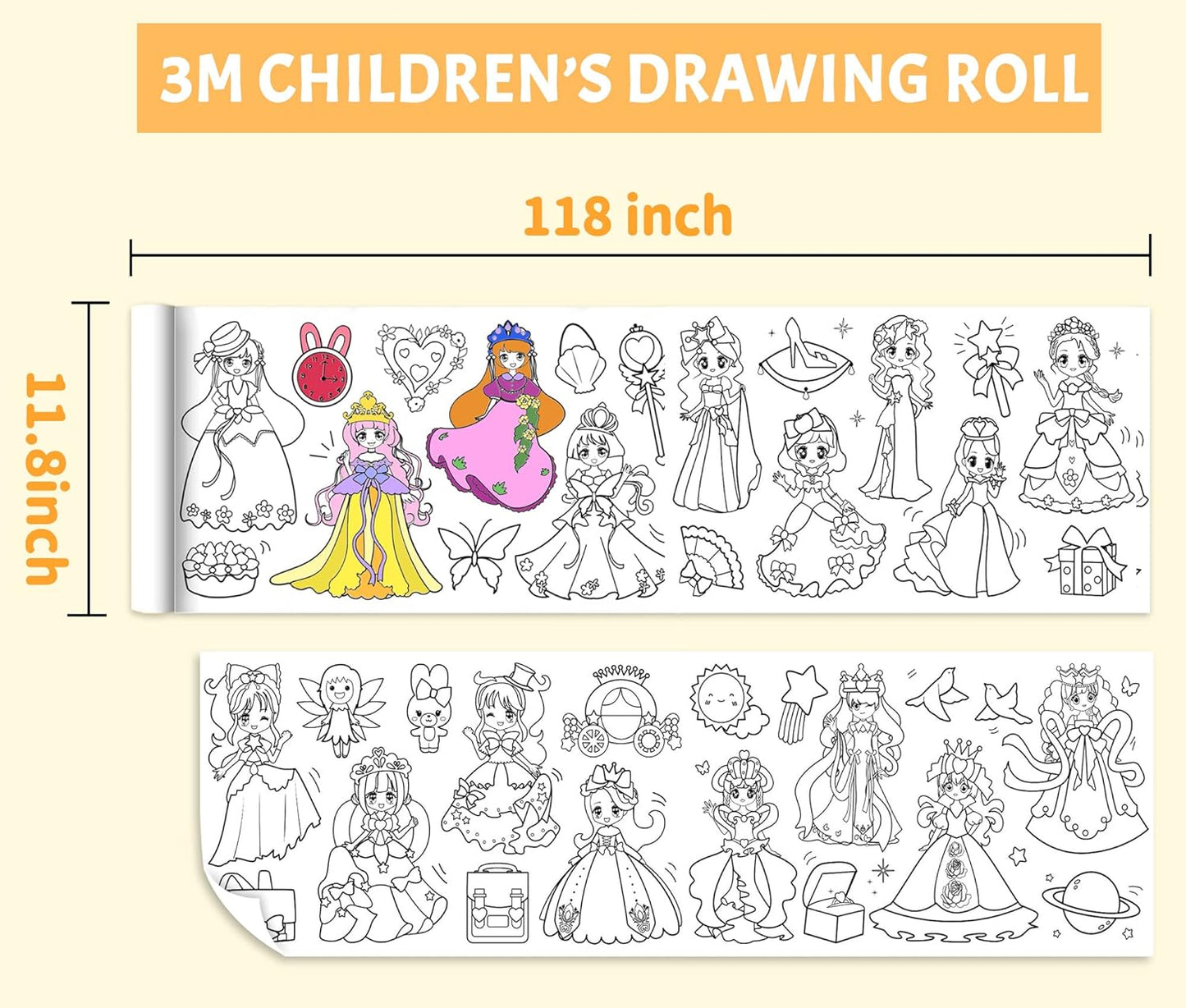 2Pcs Children's Drawing Roll, Drawing Paper for Kids,Coloring Paper for Art