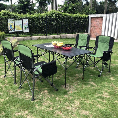 Folding Table and 4 Heavy-Duty Chairs Set – Portable Outdoor Dining & Camping Garden Furniture