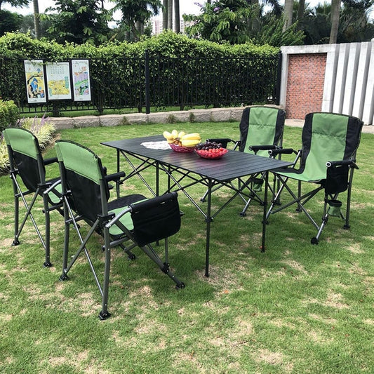 Folding Table and 4 Heavy-Duty Chairs Set – Portable Outdoor Dining & Camping Garden Furniture