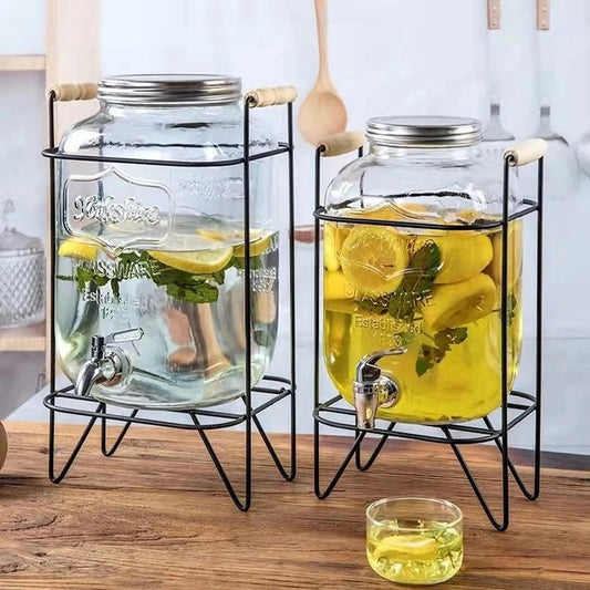 Glass Juice Dispenser with Stand & Tap  5L & 8L