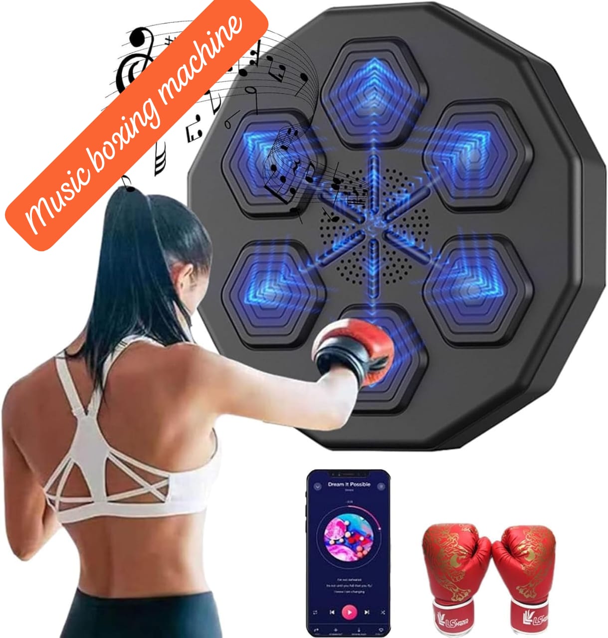 Intelligent Bluetooth music  Boxing Fitness Trainer USB Charging for both Adults and kids