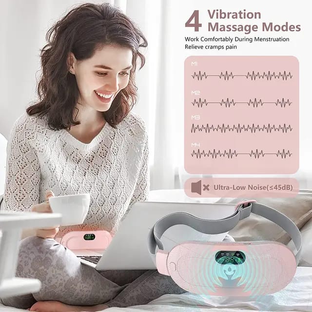 Cramp care thermal pad waist heating and massage belt for pain relief