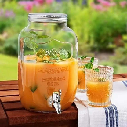 Glass Juice Dispenser with Stand & Tap  5L & 8L