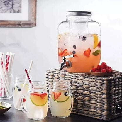 Glass Juice Dispenser with Stand & Tap  5L & 8L