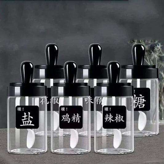 3pcs Spice Cannisters with Scooping spoons