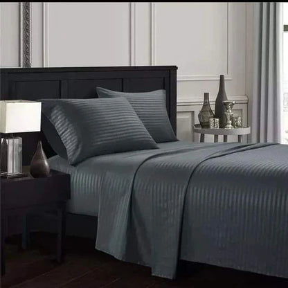 6*6 Stripped cotton flat bedsheets