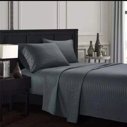 6*6 Stripped cotton flat bedsheets