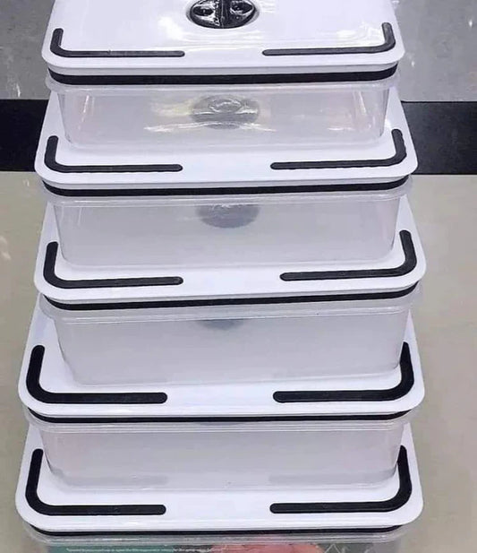 5-in-1 Microwaveable Fridge Food Storage Containers – Stackable & Airtight