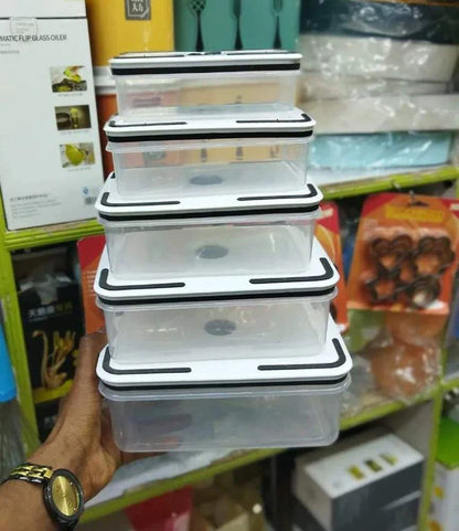 5-in-1 Microwaveable Fridge Food Storage Containers – Stackable & Airtight