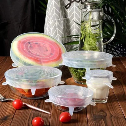 6 Pcs Re-usable Silicone Food Covers