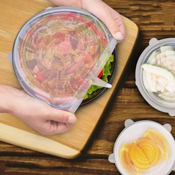 6 Pcs Re-usable Silicone Food Covers