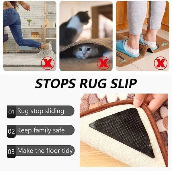 4pcs Antiskid Washable Carpet Grippers