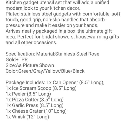 7pcs Rose Gold Kitchen accessories set