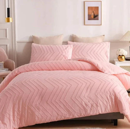 3pc Tufted Wave Duvet cover set