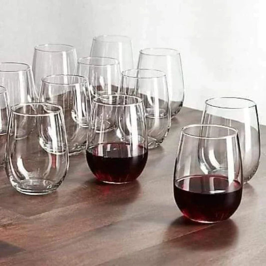 Danny Home 6-Piece Stemless Wine Glasses Set  Modern Shatter-Resistant Crystal Glass for Home, Parties & Events