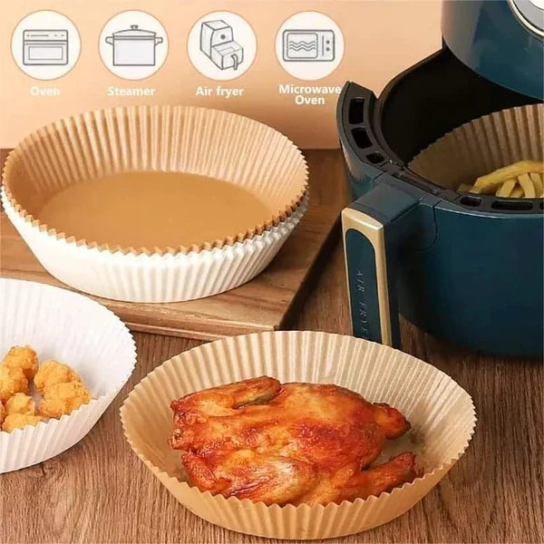 50pcs Disposable Air Fryer Parchment Paper Liners – Nonstick & Oil-Proof