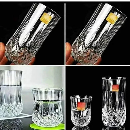 6pcs Long Diamond water glasses