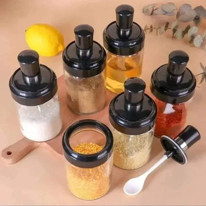 3pcs seasoning glass jars
