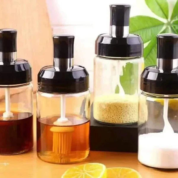 3pcs seasoning glass jars
