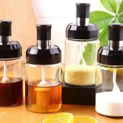 3pcs seasoning glass jars