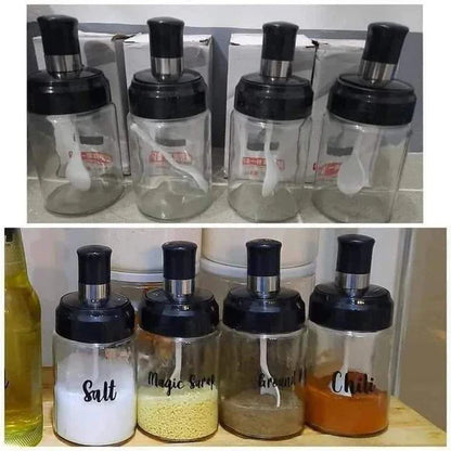 3pcs seasoning glass jars