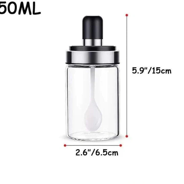 3pcs seasoning glass jars