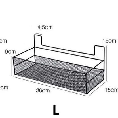 Wall-mounted bathroom shelf with hooks