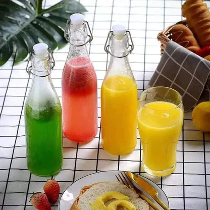 Glass Clip Beverage Bottle