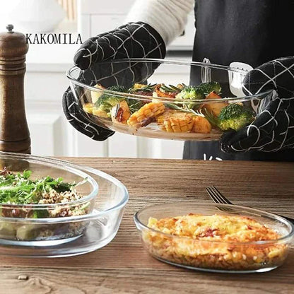 Set of 2 oval glass Baking Tins
