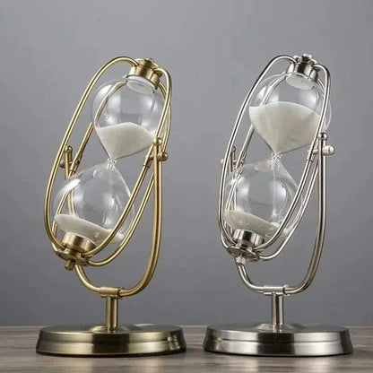 Nordic Glass Sand Sandglass Hourglass Timer Clock Time Decor Rotating 30mins
