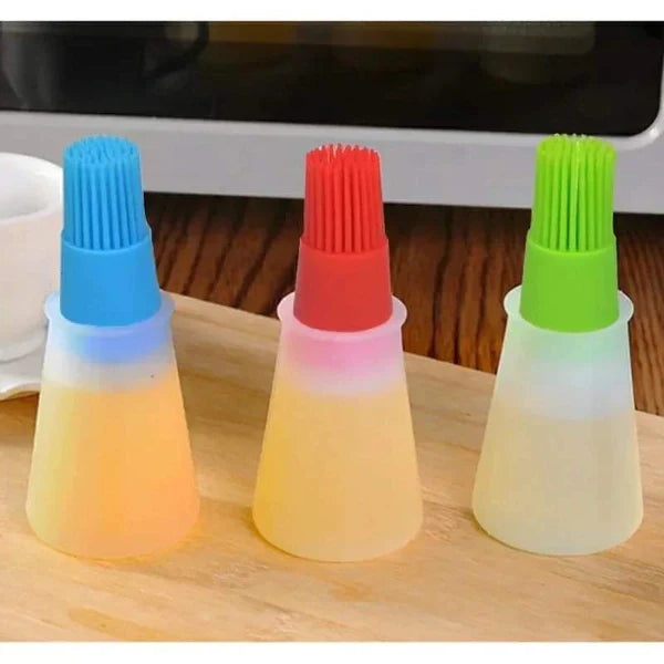 Silicon oil bottle with attached Silicon brush 3pcs