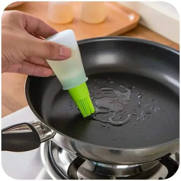 Silicon oil bottle with attached Silicon brush 3pcs