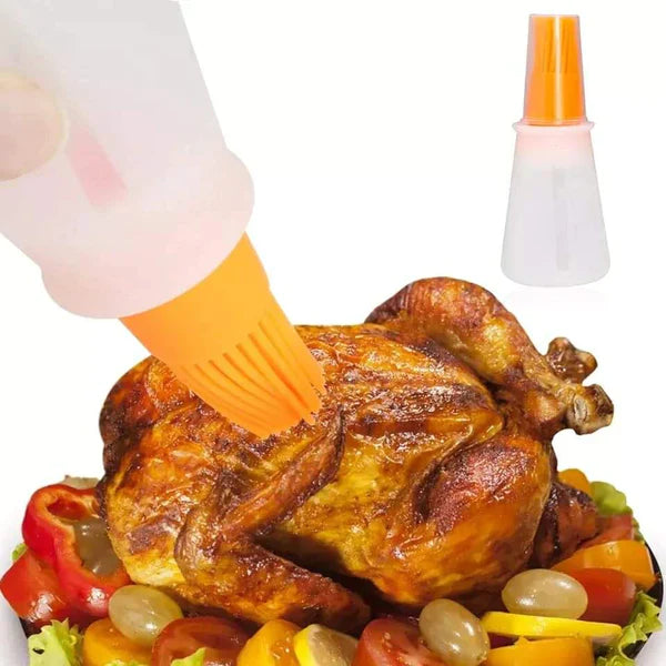 Silicon oil bottle with attached Silicon brush 3pcs