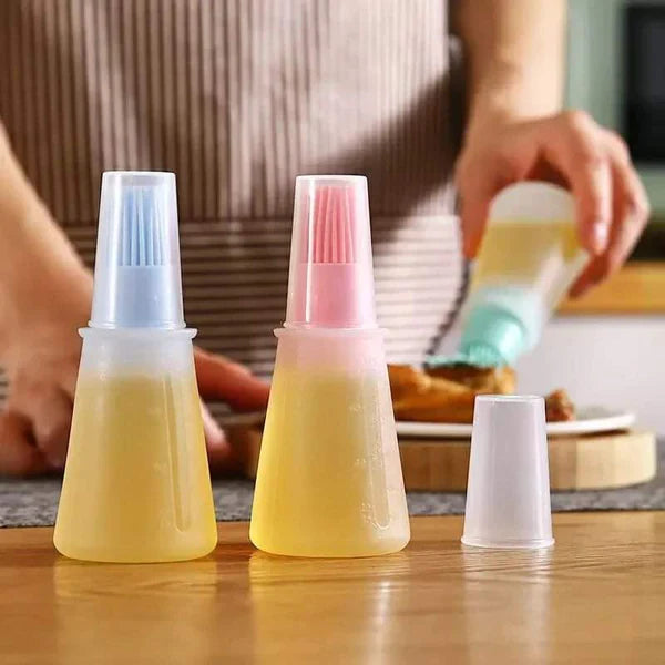 Silicon oil bottle with attached Silicon brush 3pcs