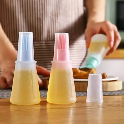 Silicon oil bottle with attached Silicon brush 3pcs