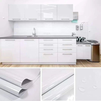 10M Self-adhesive plain white contact wallpaper