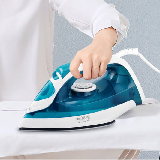 Rebune 1600W Steam Iron Dry Ironing Function, Self-Cleaning, Spray & Steam Function- (White & Blue)