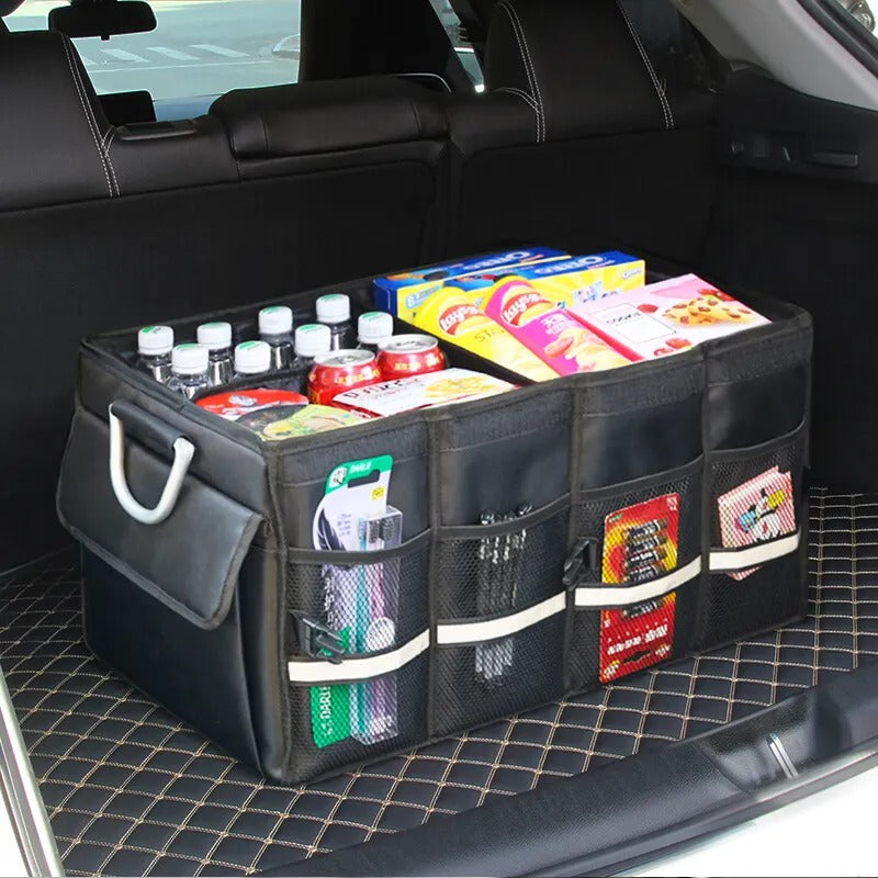 Large capacity car boot organizer with compartments