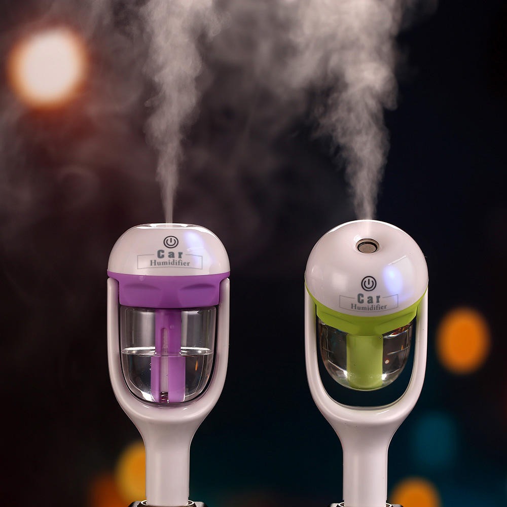 Car Humidifier, Car Essential Oil Diffuser, Portable Car Air Freshener, Personal Car Purifier Humidifier, Mini Cool Mist Humidifier with 12V Charging Port Blue