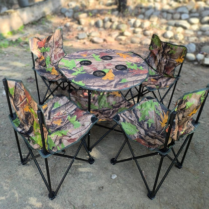 A Set of Four Chairs and a Table – Elegant Modern Dining or Patio Set