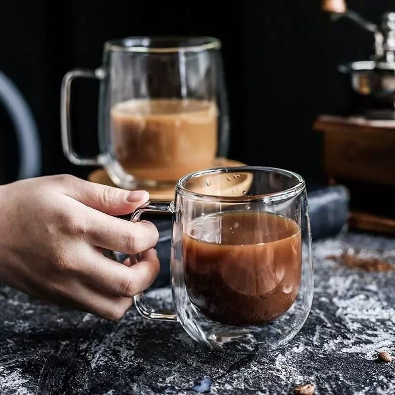 Borosilicate Double Walled mug 400ml 4pcs