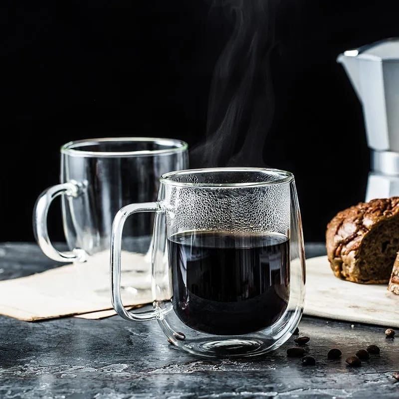 Borosilicate Double Walled mug 400ml 4pcs
