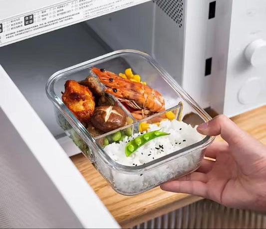 High borosilicate Glass food containers 
1050ml