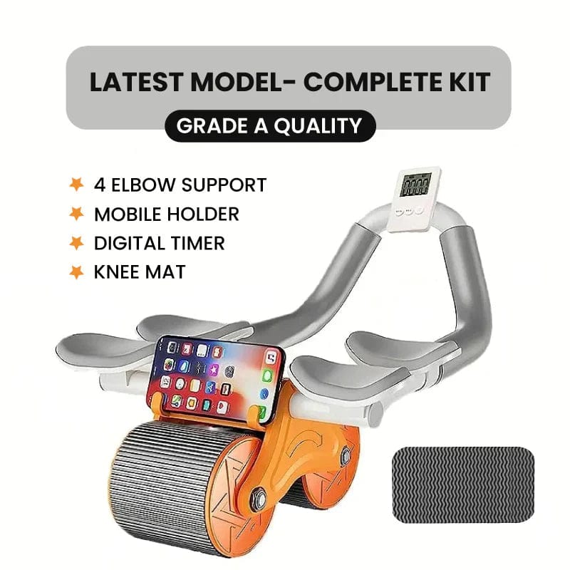 4 Abdominal Exercise Wheel, Automatic Rebound Tummy Control Abdominal Roller elbow pad
