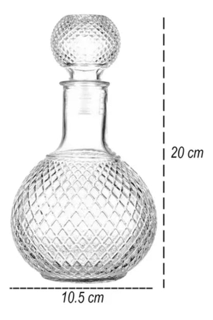 1L Thick glass whisky bottle  with air tight Tot cork