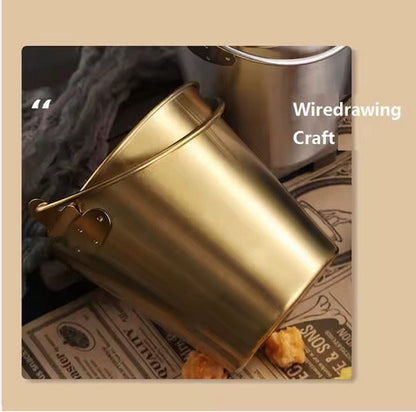Ice Cube Bucket Steel Gold