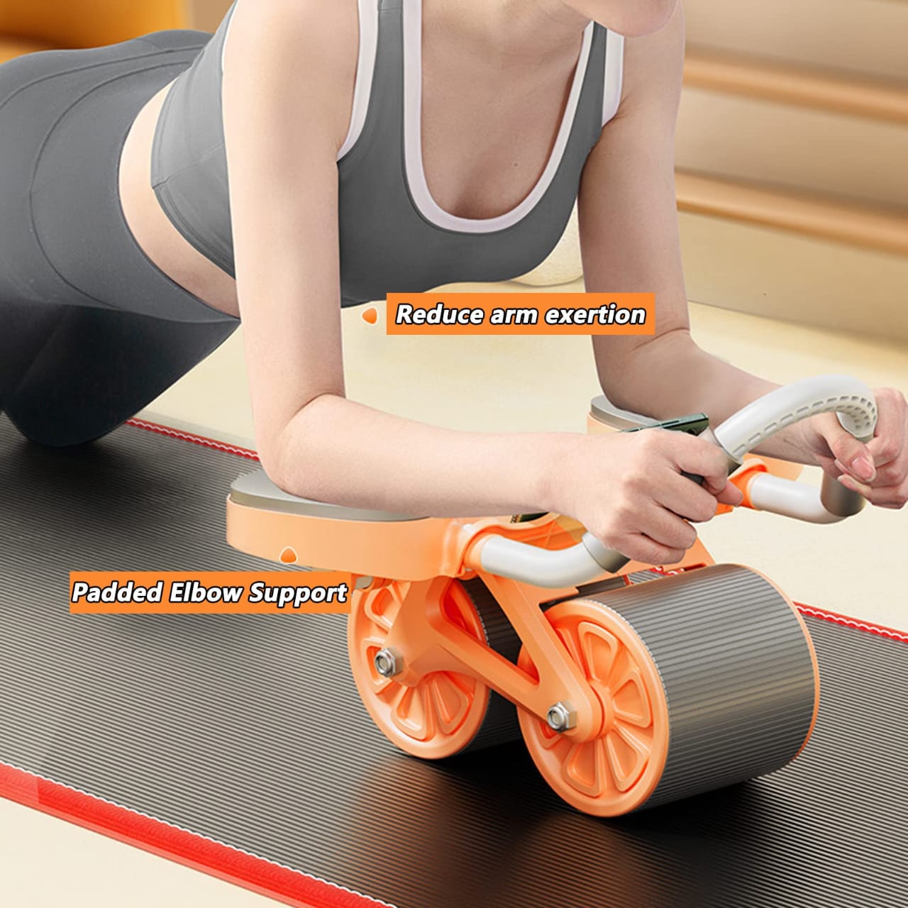 2 elbow pad automatic rebound healthy abdominal wheel