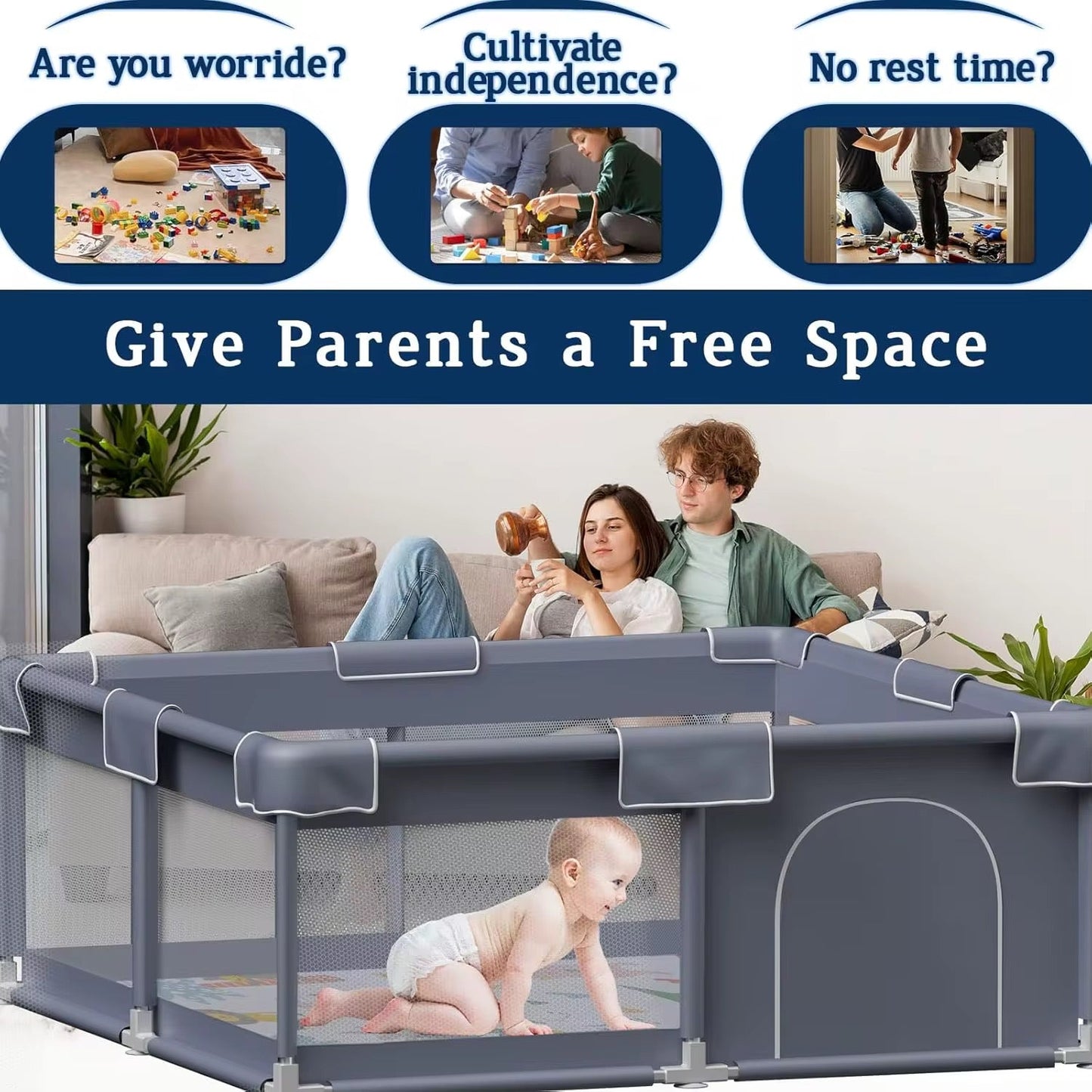 Baby Playpen Kids Large Playard Indoor & Outdoor Kids Activity Center