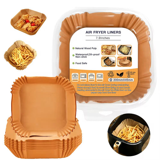 50pcs Disposable Air Fryer Parchment Paper Liners – Nonstick & Oil-Proof