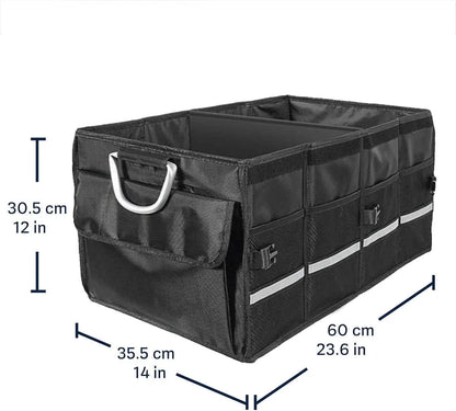 Large capacity car boot organizer with compartments